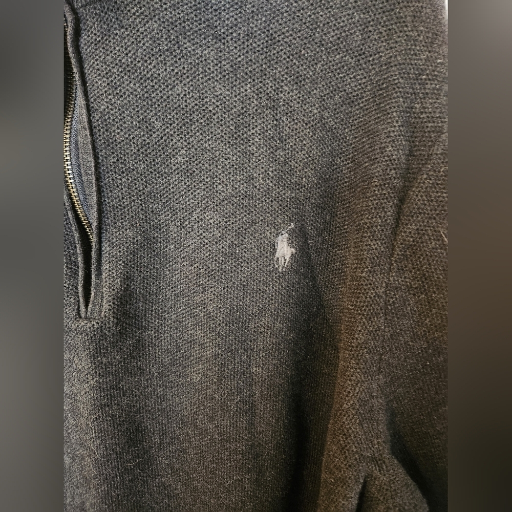 Men's Cotton Polo Ralph Lauren 1/4 Zip Sweater Size XXL - Picture 2 of 9